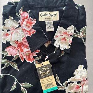 Cooke Street Men's Black Floral Casual Shirt
